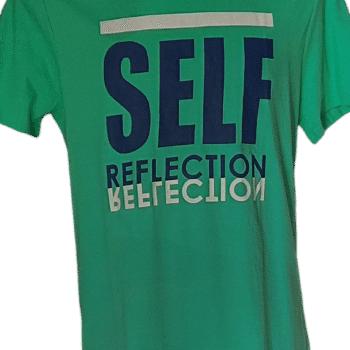 🟢 Zielony t-shirt młodzieżowy z napisem „Self Reflection”