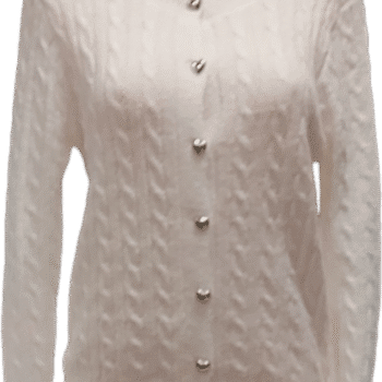Elegancki sweter z splotem i romantycznymi guzikami