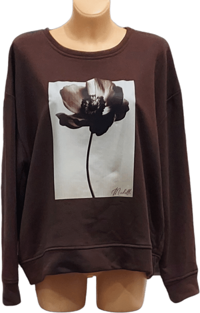 Jesienna bluza z kwiatem