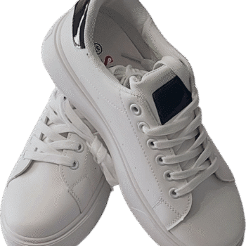 Białe sportowe buty damskie – sneakersy z ekoskóry