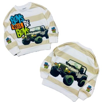Bluza dla chłopców „Wheelie Bad Boys” z samochodem terenowym – lekka i wygodna