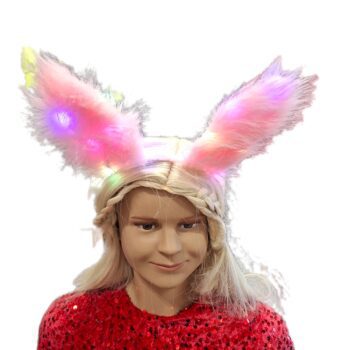 Świecąca opaska z króliczymi uszami z futerka ✨